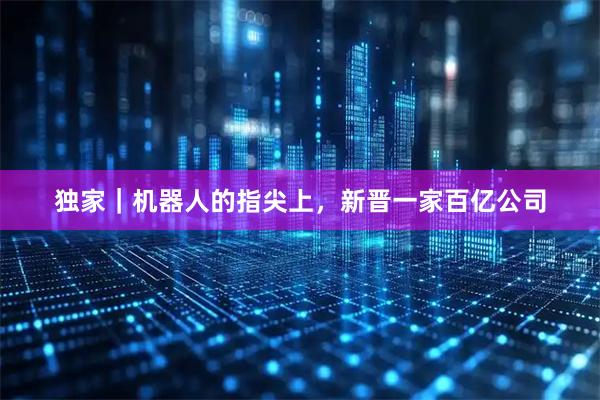 独家｜机器人的指尖上，新晋一家百亿公司